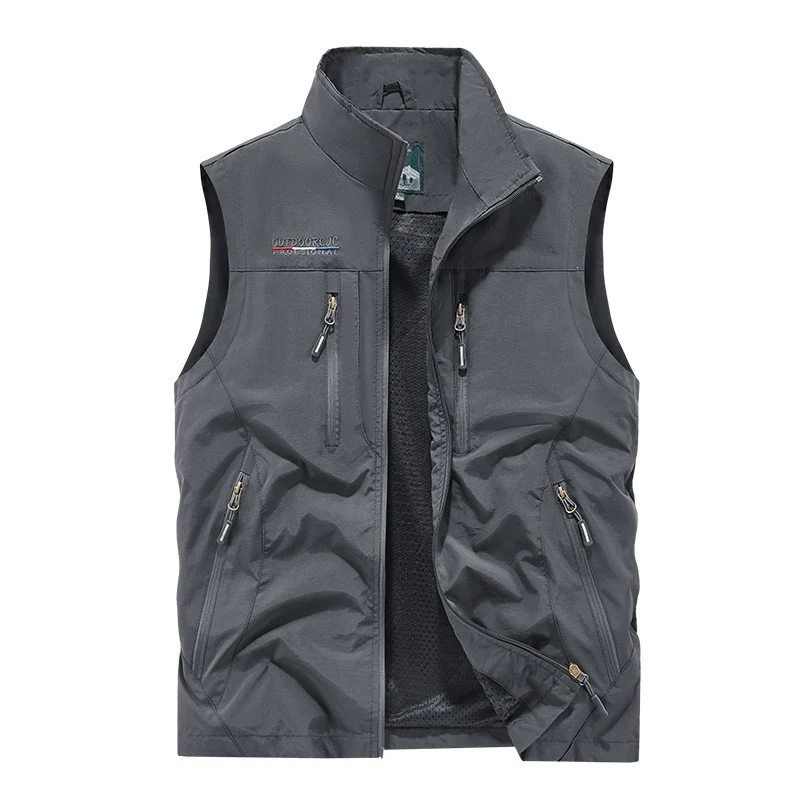 Herren Wind- und wasserabweisende Outdoor-Softshell-Weste mit Reißverschluss & Multi-Taschen Drune