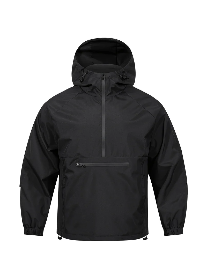 Herren Wind- und Wasserabweisende Anorak-Pulloverjacke mit Halbreißverschluss und Kängurutasche Drune