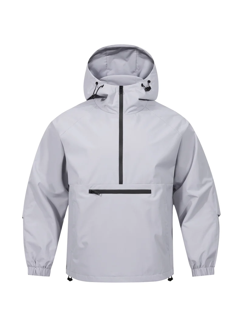 Herren Wind- und Wasserabweisende Anorak-Pulloverjacke mit Halbreißverschluss und Kängurutasche Drune
