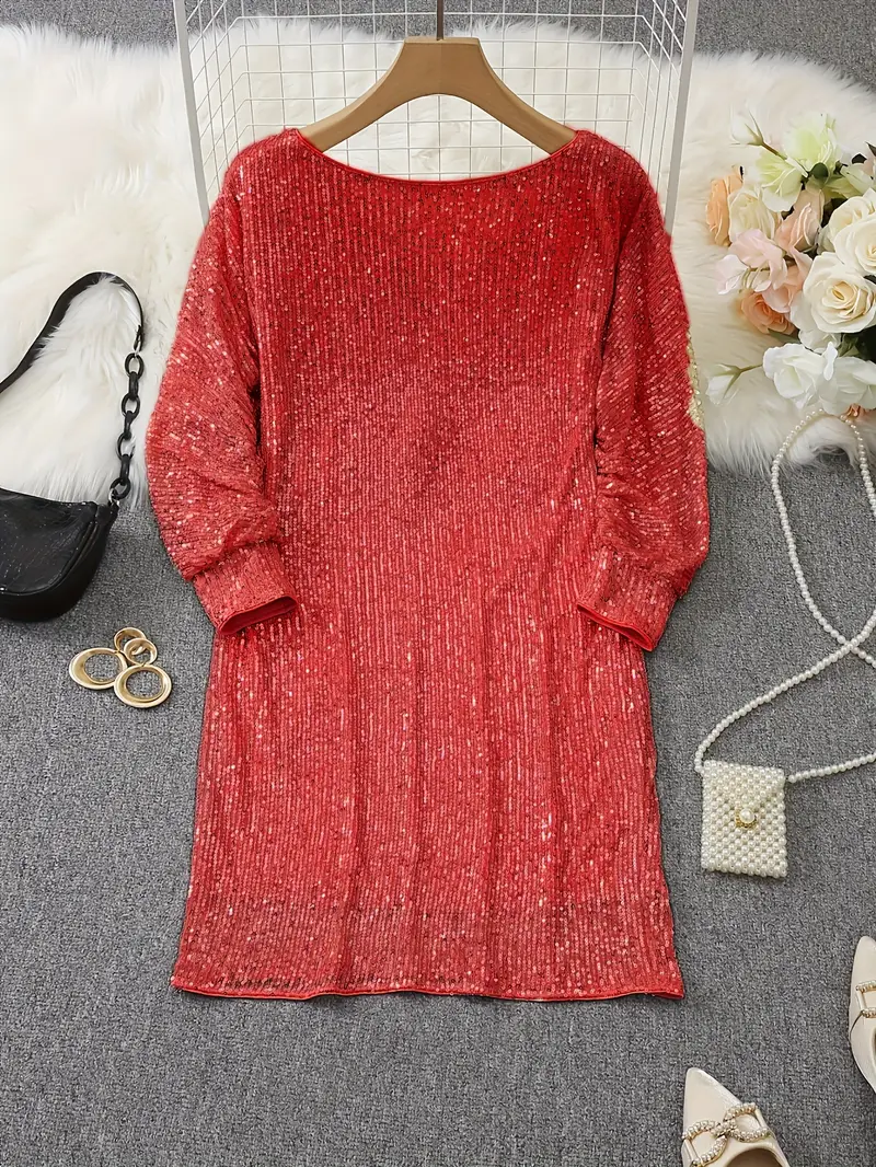 Party Paillettenkleid mit Kontrast