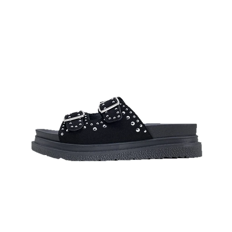 Damen Komfortable Riemensandalen mit modischem Glitzerakzenten und verstellbaren Schnallen Drune