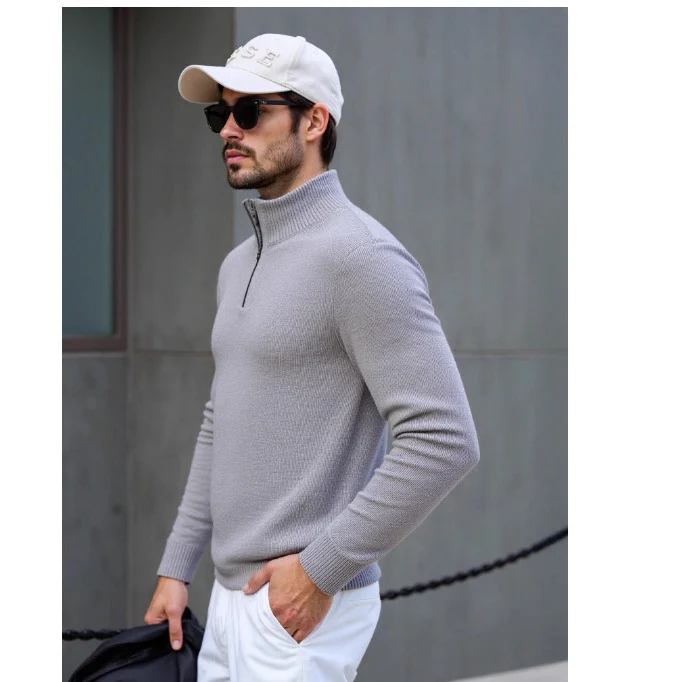 Herren Rollkragenpullover mit modernem Strukturdesign Drune