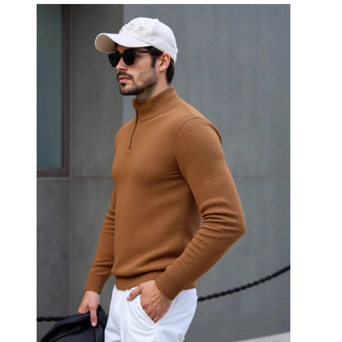Herren Rollkragenpullover mit modernem Strukturdesign Drune