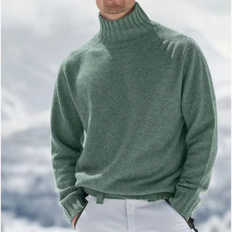 Herren Rollkragenpullover aus hochwertiger Wolle mit strukturierten Details Drune