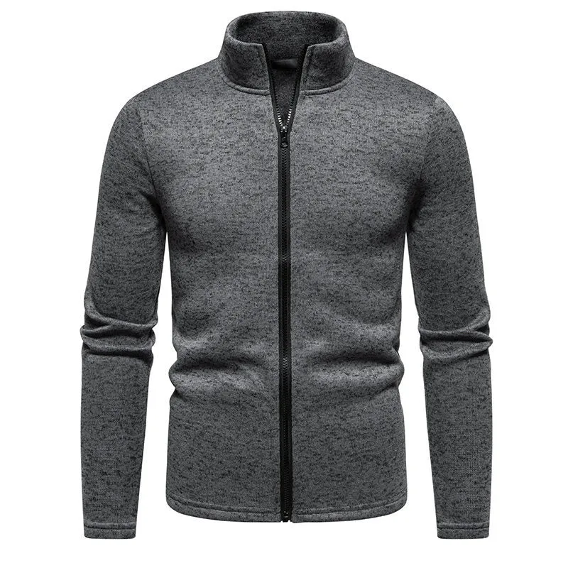 Herren Fleecejacke mit hoher Stehkragen und durchgehendem Reißverschluss Drune