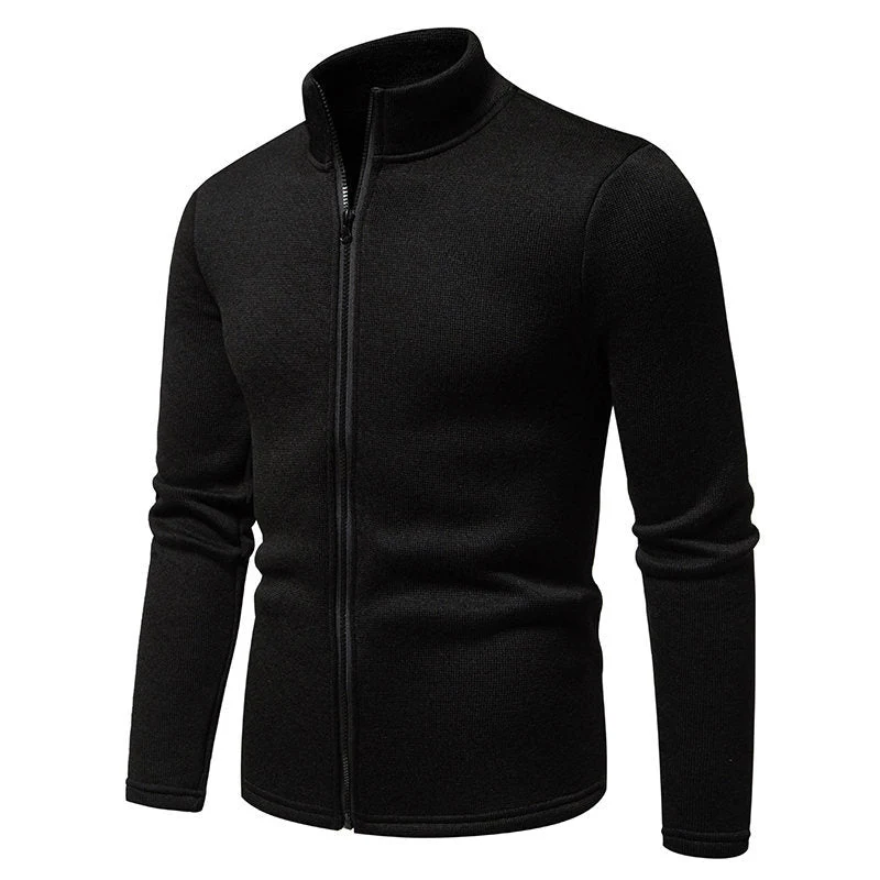 Herren Fleecejacke mit hoher Stehkragen und durchgehendem Reißverschluss Drune