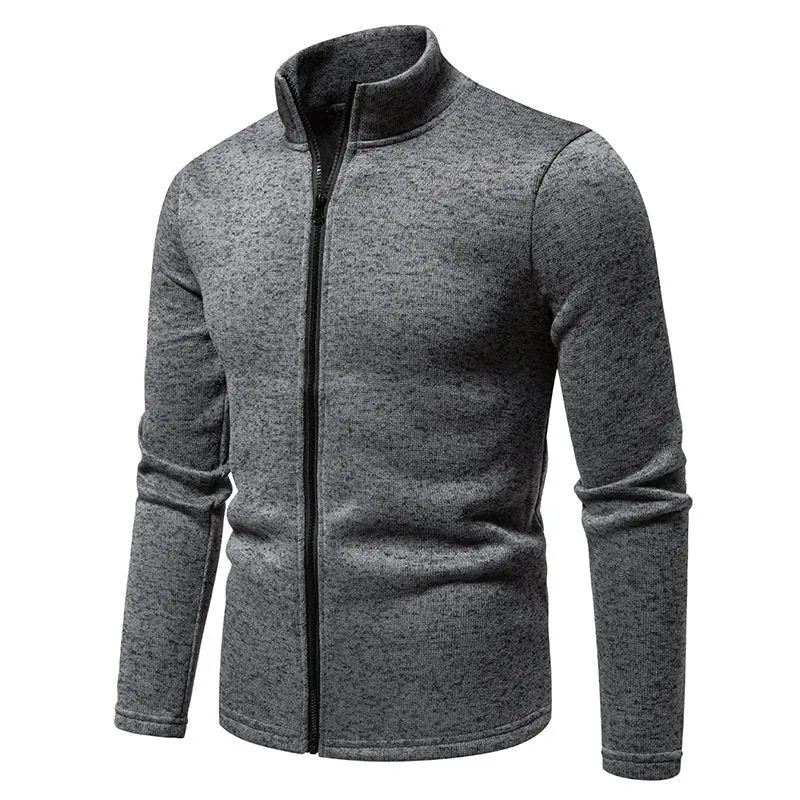 Herren Fleecejacke mit hoher Stehkragen und durchgehendem Reißverschluss Drune