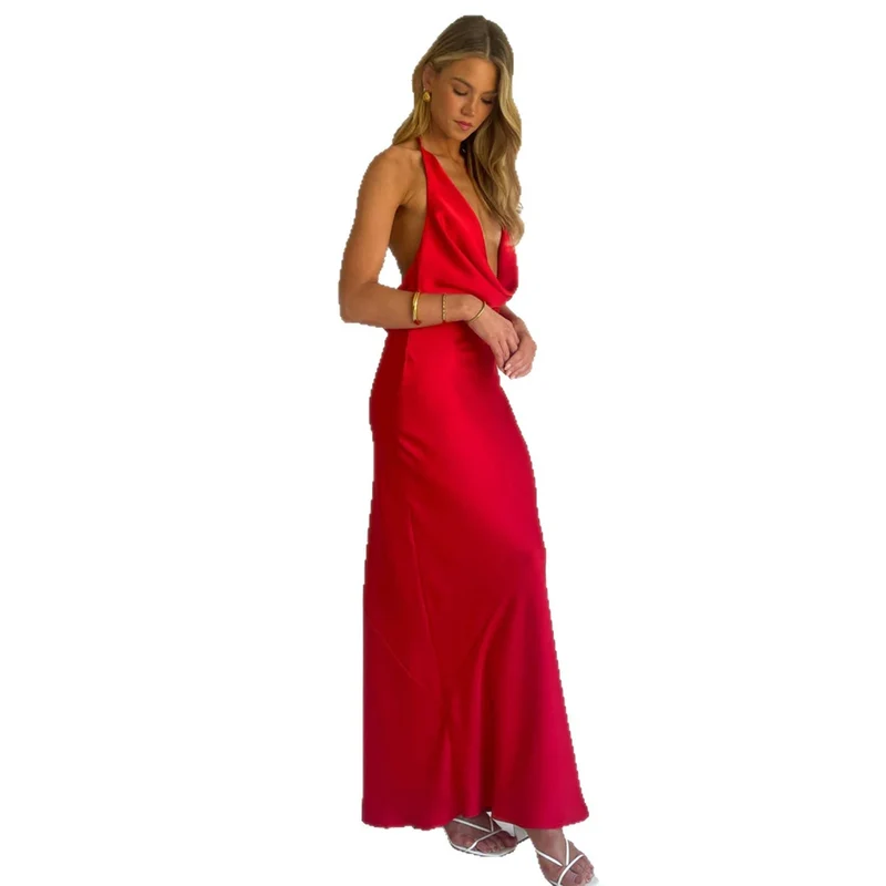 Damen Maxi-Kleid mit schulterfreiem Schnitt und elegantem Drapierungsdesign Drune