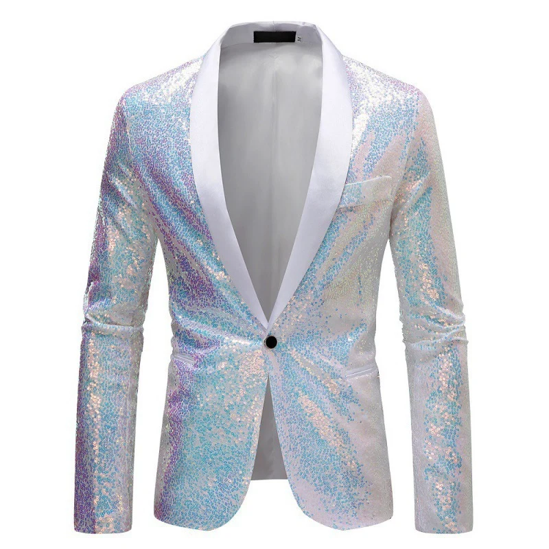 Herren eleganter Paillettenblazer mit luxuriösen Details Drune