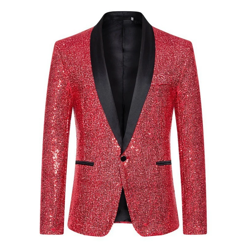 Herren eleganter Paillettenblazer mit luxuriösen Details Drune