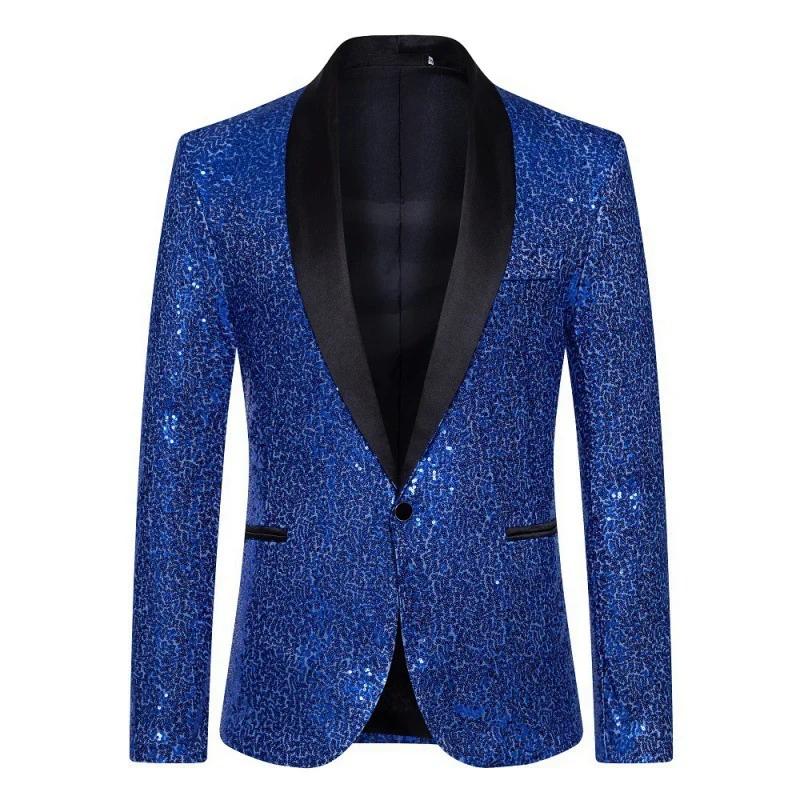 Herren eleganter Paillettenblazer mit luxuriösen Details Drune