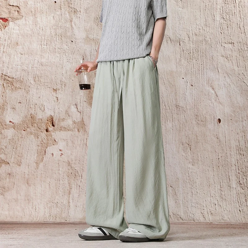 Unisex Weite Leinenoptik-Relaxhose mit Tunnelzugbund & extra weitem Bein Drune