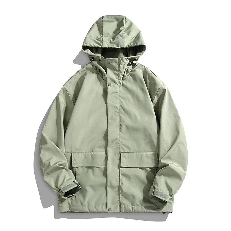 Unisex Wasserdichte Kapuzen-Übergangsjacke mit verstellbarer Kapuze & Utility-Taschen Drune