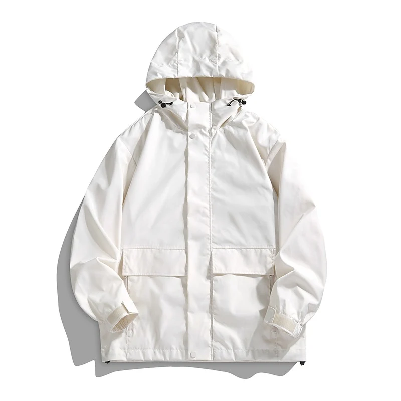 Unisex Wasserdichte Kapuzen-Übergangsjacke mit verstellbarer Kapuze & Utility-Taschen Drune