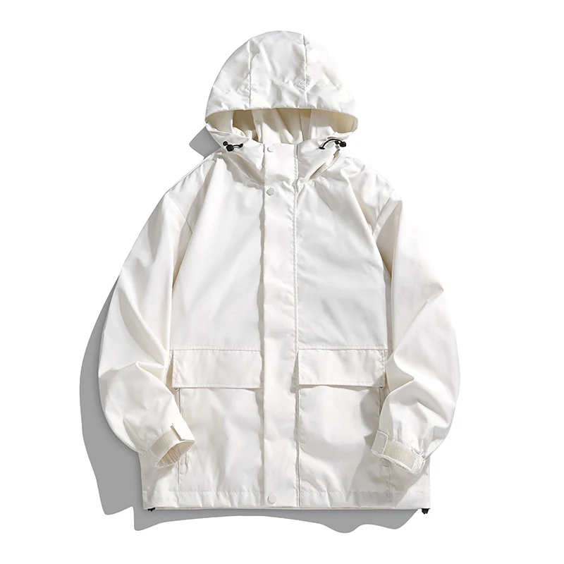 Unisex Wasserdichte Kapuzen-Übergangsjacke mit verstellbarer Kapuze & Utility-Taschen Drune