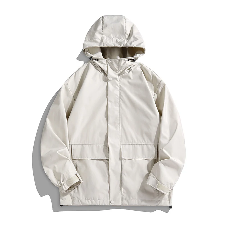 Unisex Wasserdichte Kapuzen-Übergangsjacke mit verstellbarer Kapuze & Utility-Taschen Drune