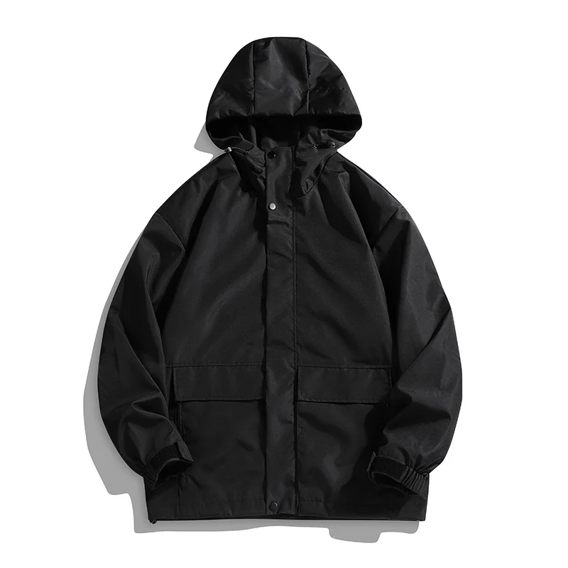 Unisex Wasserdichte Kapuzen-Übergangsjacke mit verstellbarer Kapuze & Utility-Taschen Drune
