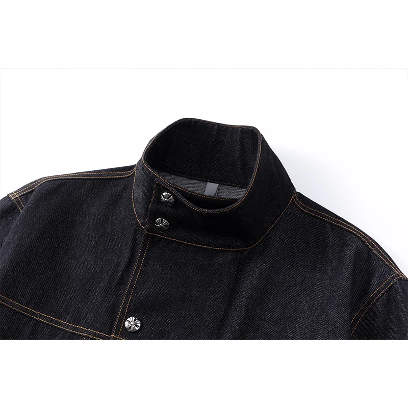 Unisex Oversized Denimjacke mit Vintage-Fade und aufgesetzten Brusttaschen Drune