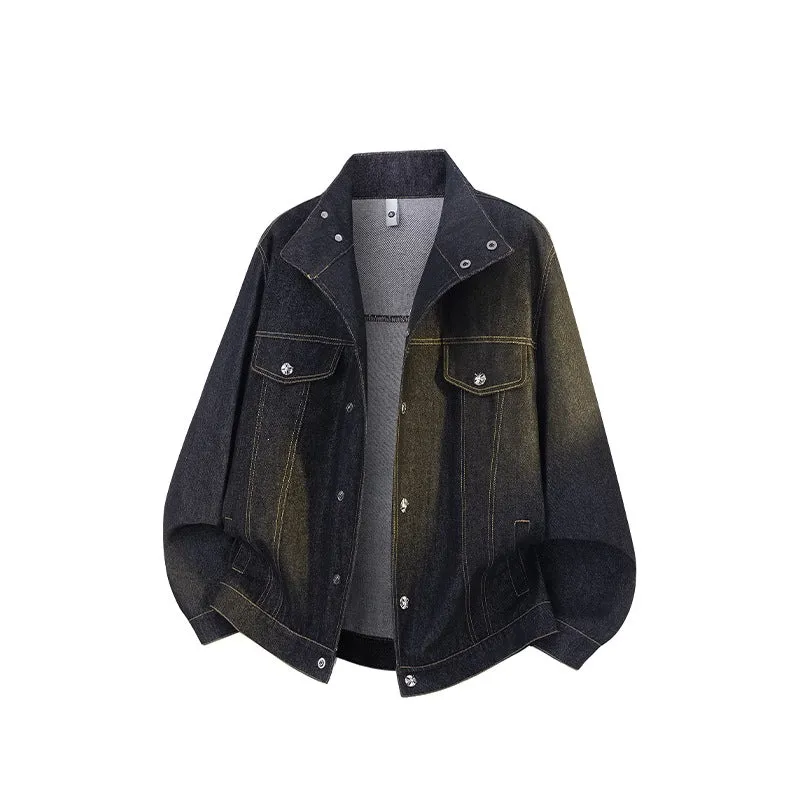 Unisex Oversized Denimjacke mit Vintage-Fade und aufgesetzten Brusttaschen Drune