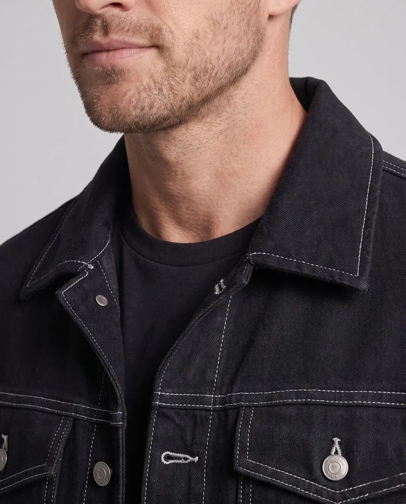 Herren elegante Jeansjacke mit Brusttaschen Drune