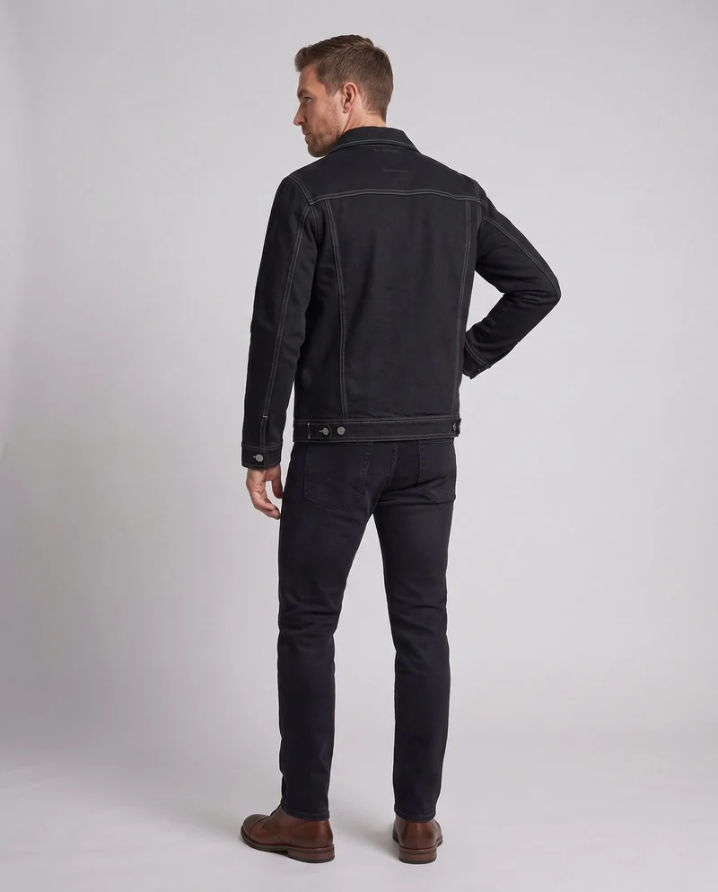 Herren elegante Jeansjacke mit Brusttaschen Drune