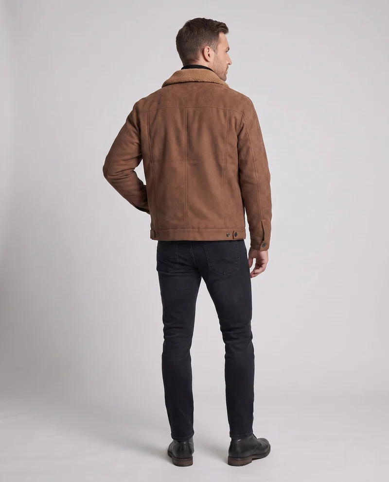 Herren elegante und strapazierfähige Winterjacke mit Teddykragen Drune