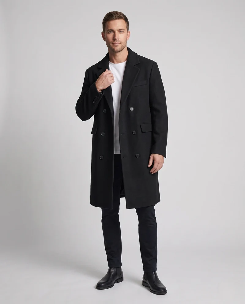 Herren eleganter Wollmantel Drune