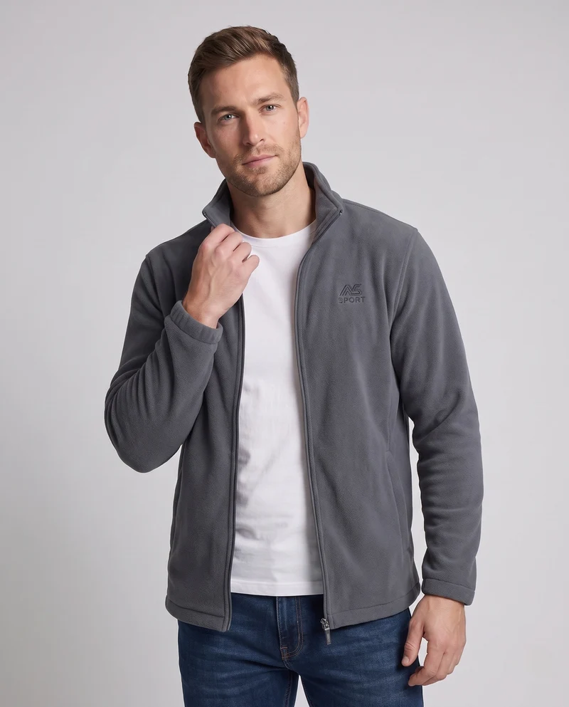 Herren Fleecejacke mit hohem Kragen und Taschen Drune