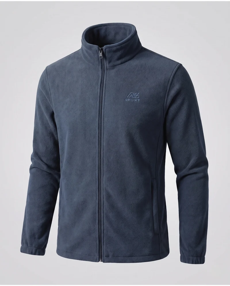 Herren Fleecejacke mit hohem Kragen und Taschen Drune