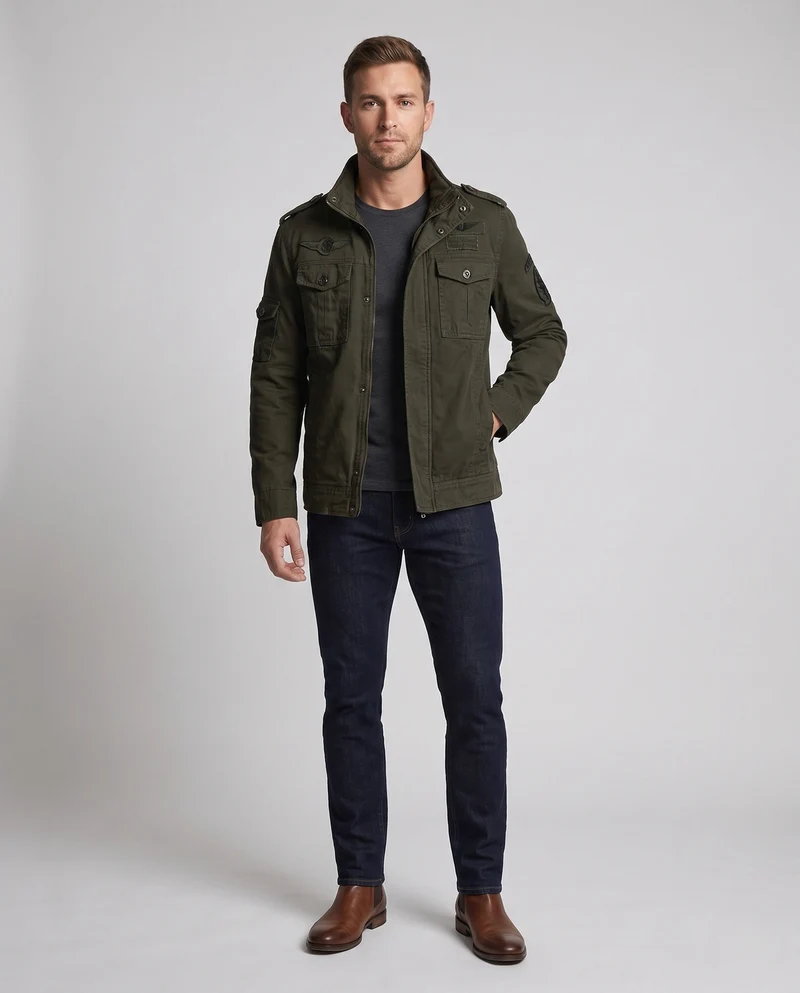 Herren Freizeitjacke im Militärstil Drune