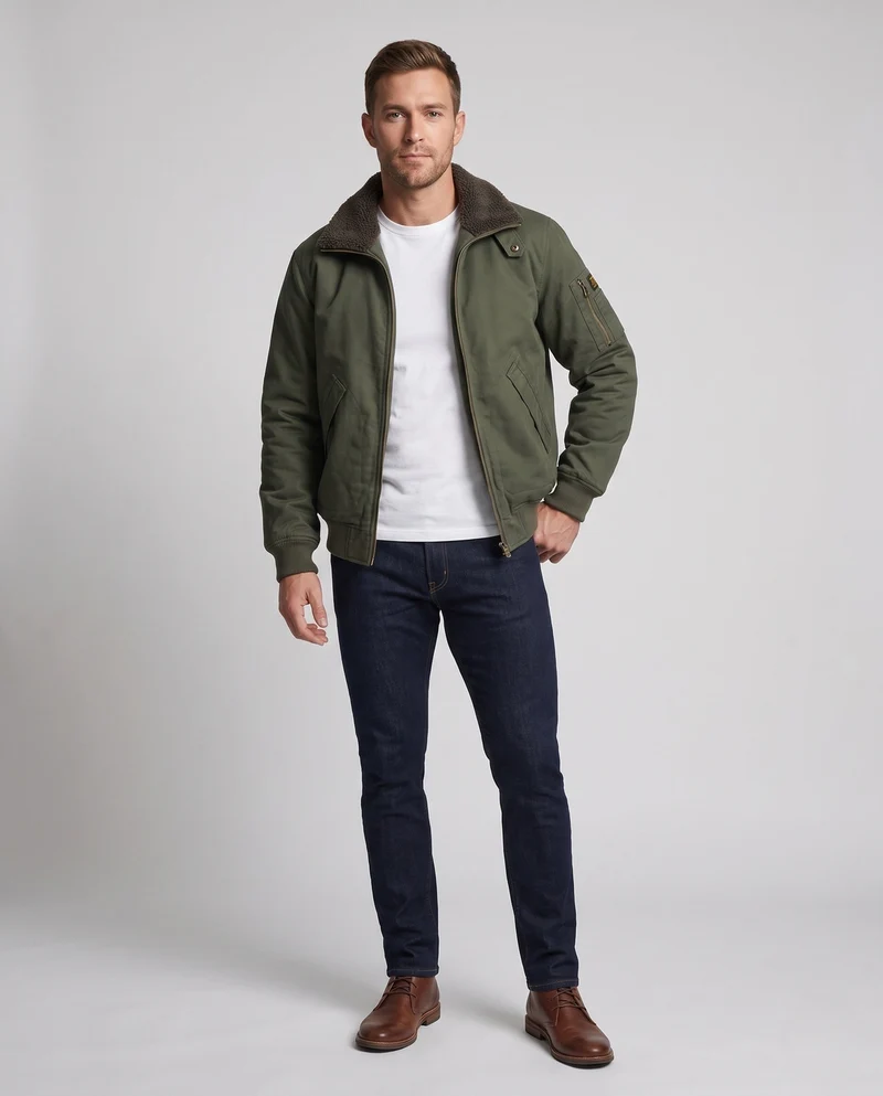 Herren Freize jacket mit Fleece-Futter Drune