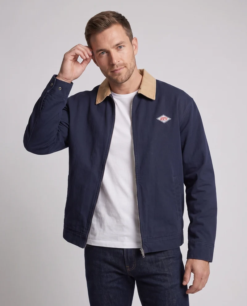Herren Freizeitjacke mit kontrastierendem Kragen Drune