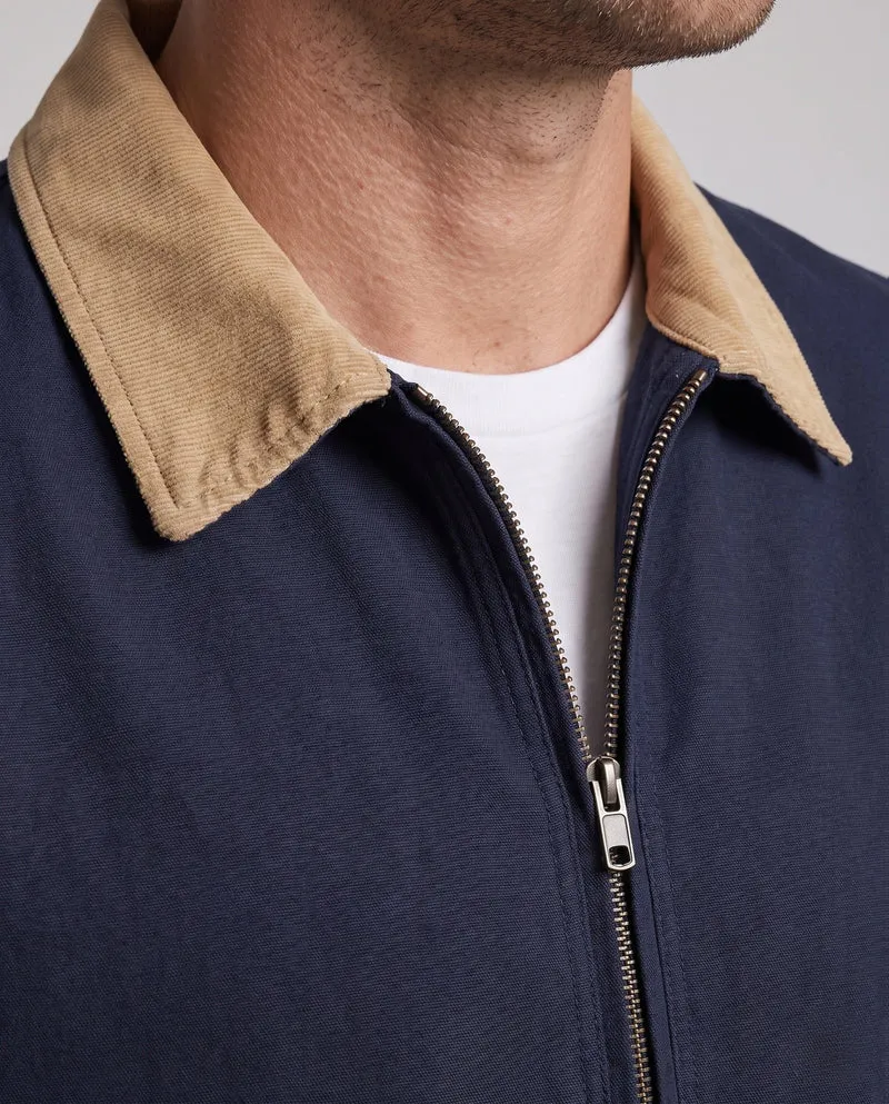 Herren Freizeitjacke mit kontrastierendem Kragen Drune