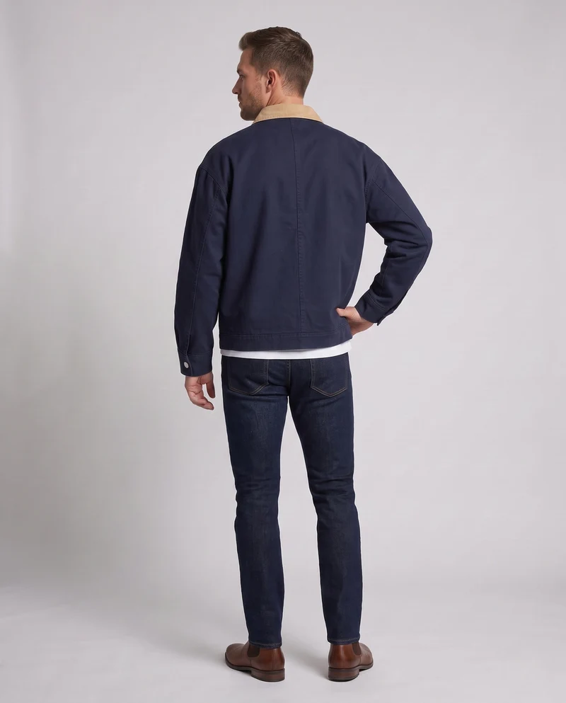 Herren Freizeitjacke mit kontrastierendem Kragen Drune