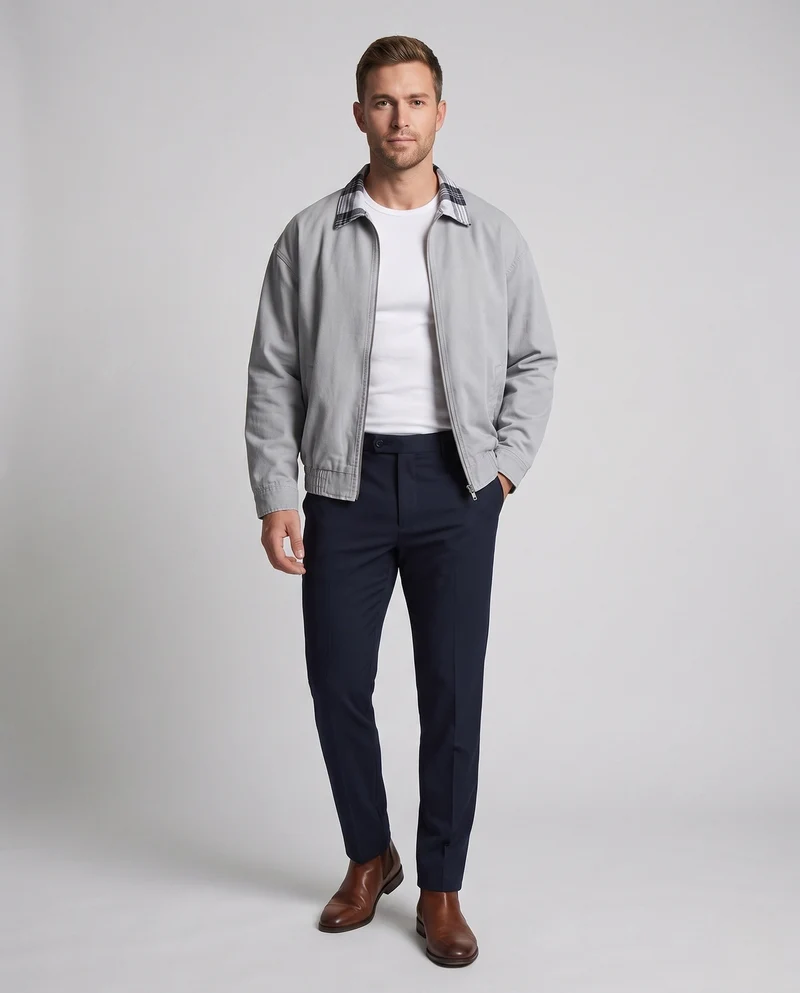 Herren Freizeitjacke mit entspanntem Karottenkragen Drune