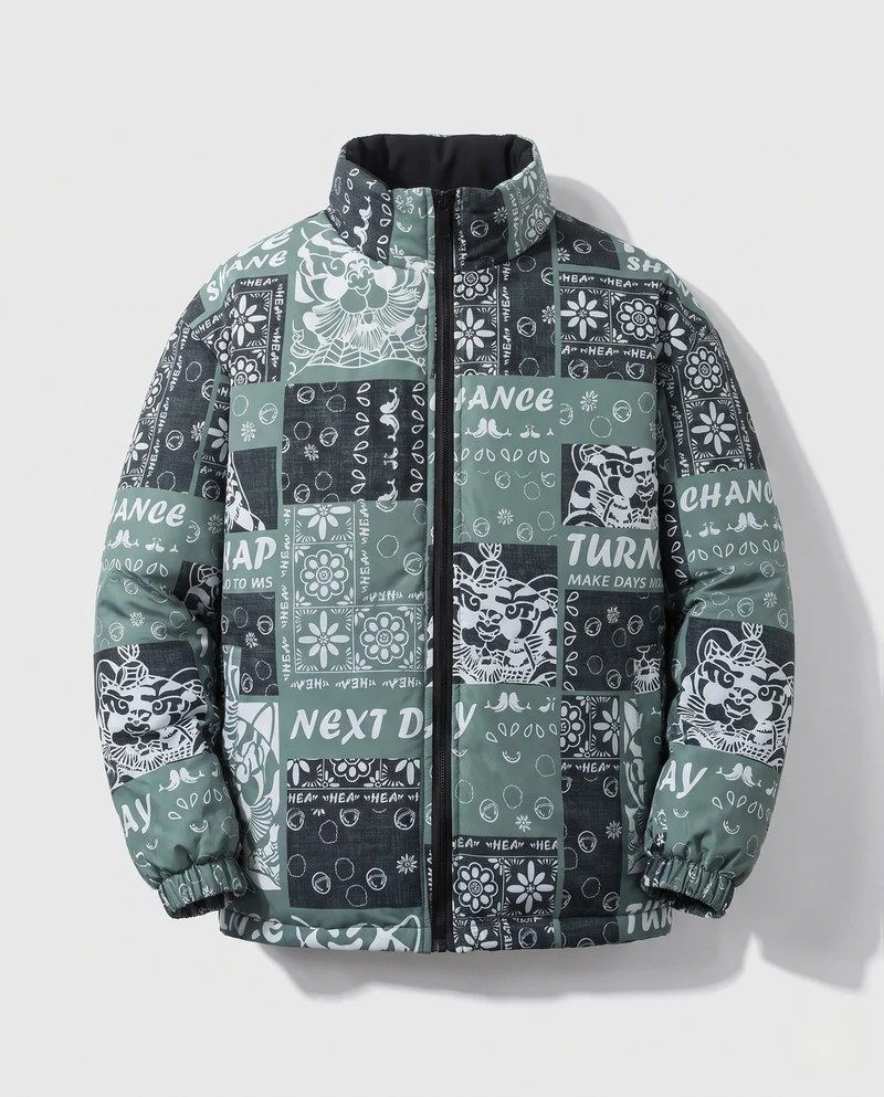Herren Gemusterte Pufferjacke Drune