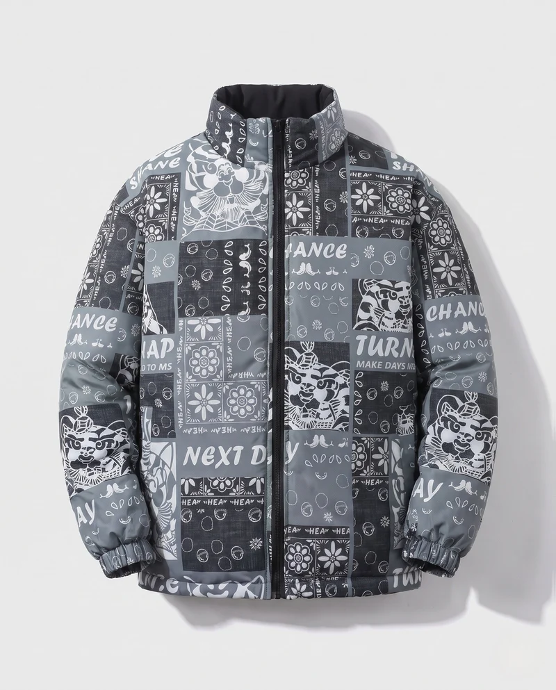 Herren Gemusterte Pufferjacke Drune