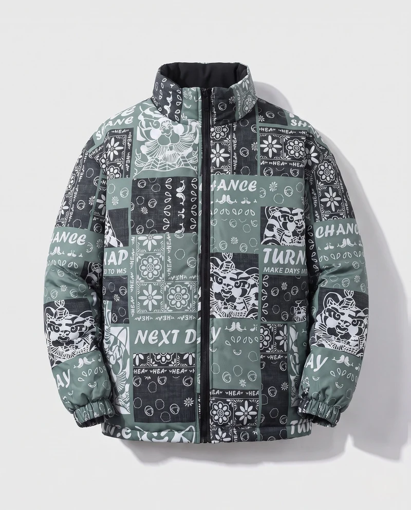 Herren Gemusterte Pufferjacke Drune