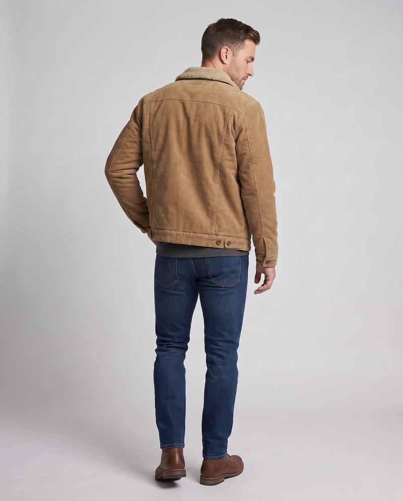 Herren Gemütliche Cordjacke mit Teddy-Futter Drune