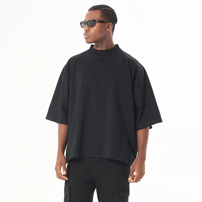 Unisex Oversize Boxy T‑Shirt aus schwerer Baumwolle mit weitem Schnitt und verlängerten Ärmeln Drune