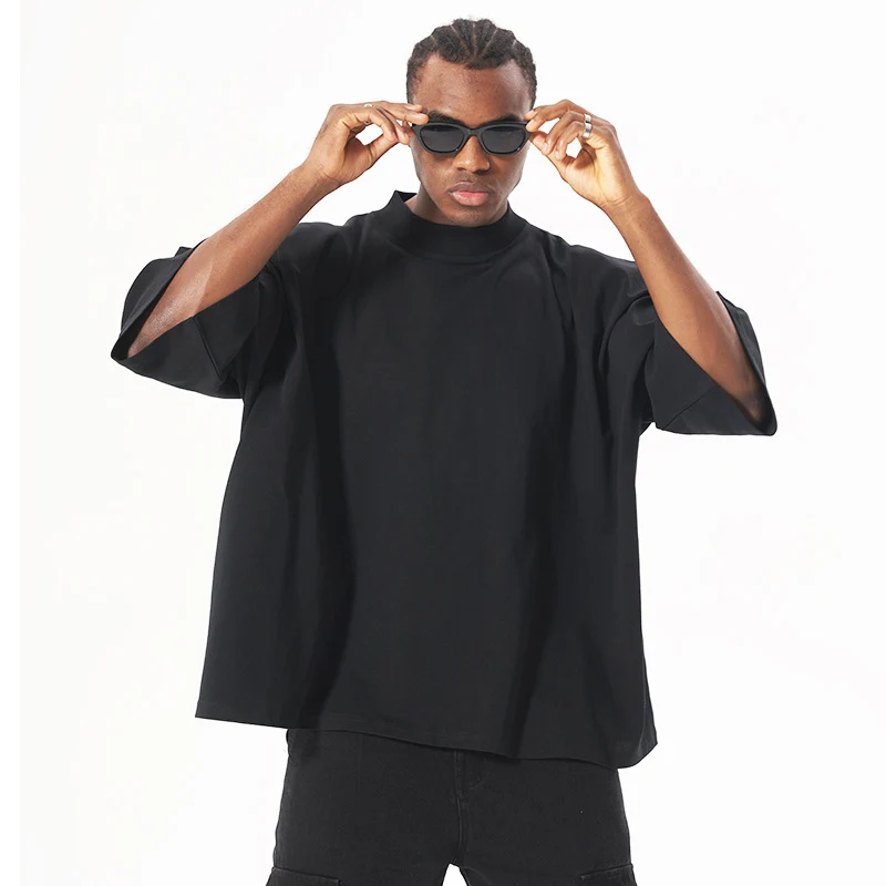 Unisex Oversize Boxy T‑Shirt aus schwerer Baumwolle mit weitem Schnitt und verlängerten Ärmeln Drune