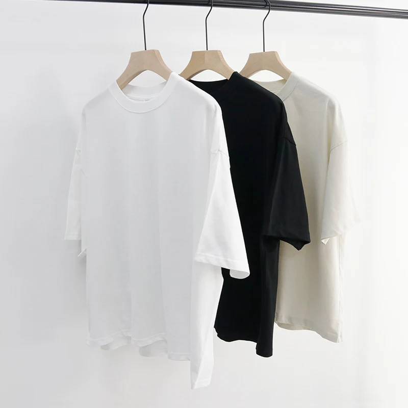 Unisex Oversize Boxy T-Shirt aus Bio-Baumwolle mit Rundhalsausschnitt Drune