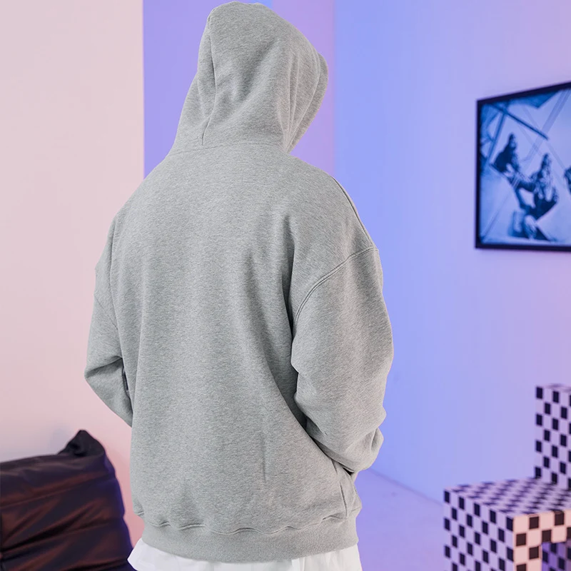 Herren Oversize Kapuzenpullover aus French-Terry mit Kängurutasche Drune