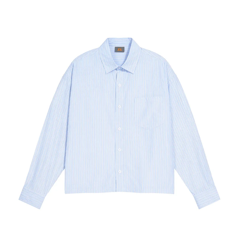 Herren Oversize-Hemd aus Baumwollpopeline mit Nadelstreifen und Brusttasche Drune