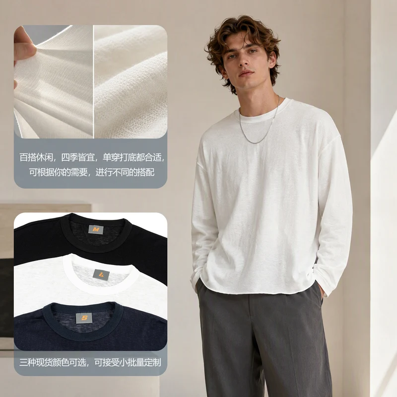 Herren Langarm Feinstrick-Pullover mit weiter Passform Drune