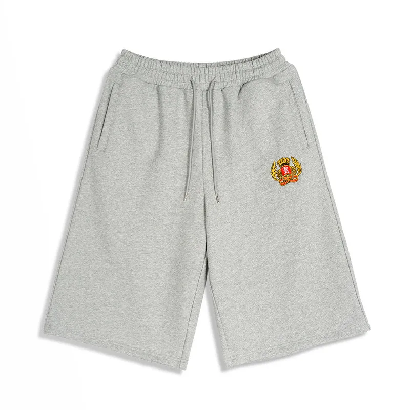 Herren Knieumspielende French-Terry Sweatshorts mit Kordelzug und gesticktem Wappen Drune