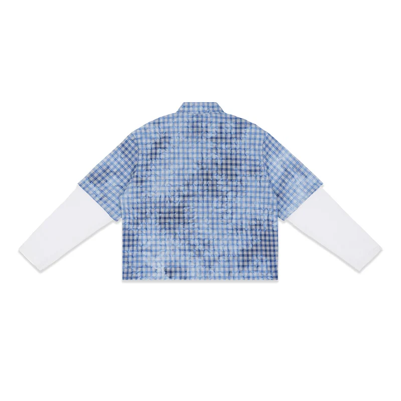 Herren Karierte Overshirt mit integriertem Langarm-Layer Drune