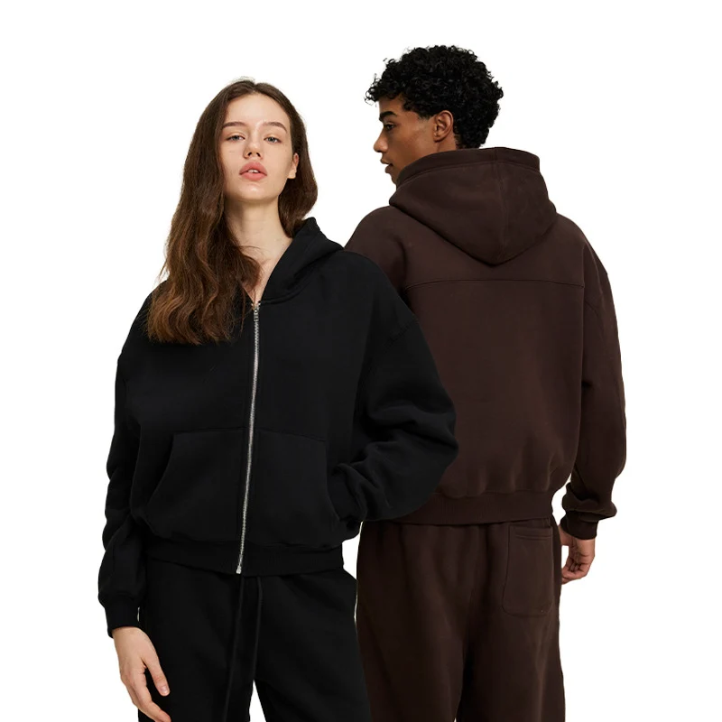 Damen Zweiteiliges Lounge-Set mit Cropped Kapuzen-Zipjacke und weiter hochgeschnittener Sweathose Drune