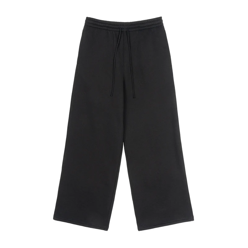 Damen weite hochtaillierte Sweathose mit Kordelzug und geradem Bein Drune