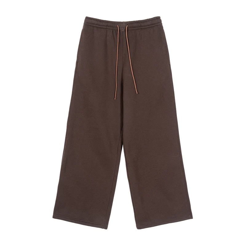 Damen weite hochtaillierte Sweathose mit Kordelzug und geradem Bein Drune
